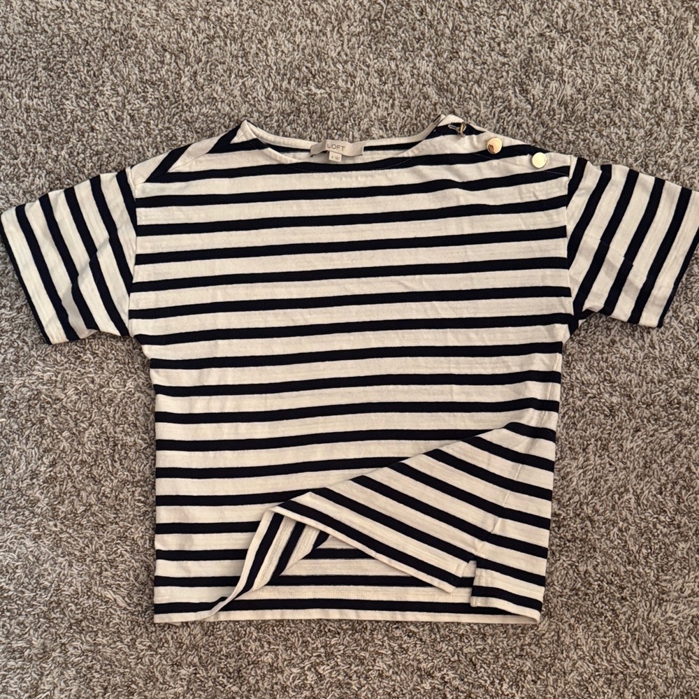 LOFT Navy and White High Quality Tee  (Wide Fitting for great styling!)